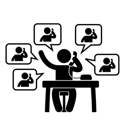 icon telefonmarketing schwarz frei